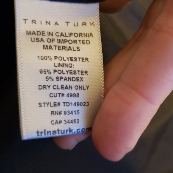 Trina Turk Corina Black/Navy Fit and Flare Dress - Picture 7 of 8